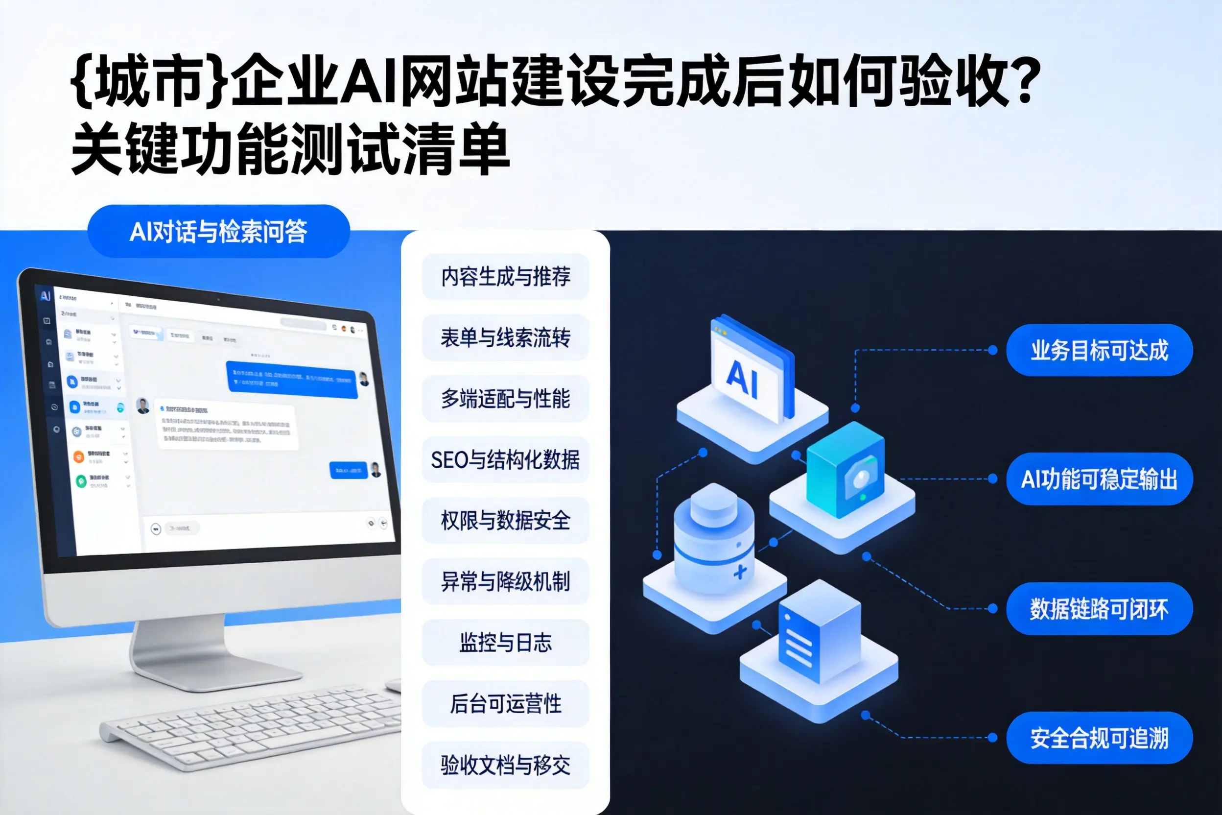 陇南企业AI网站建设完成后如何验收?关键功能测试清单