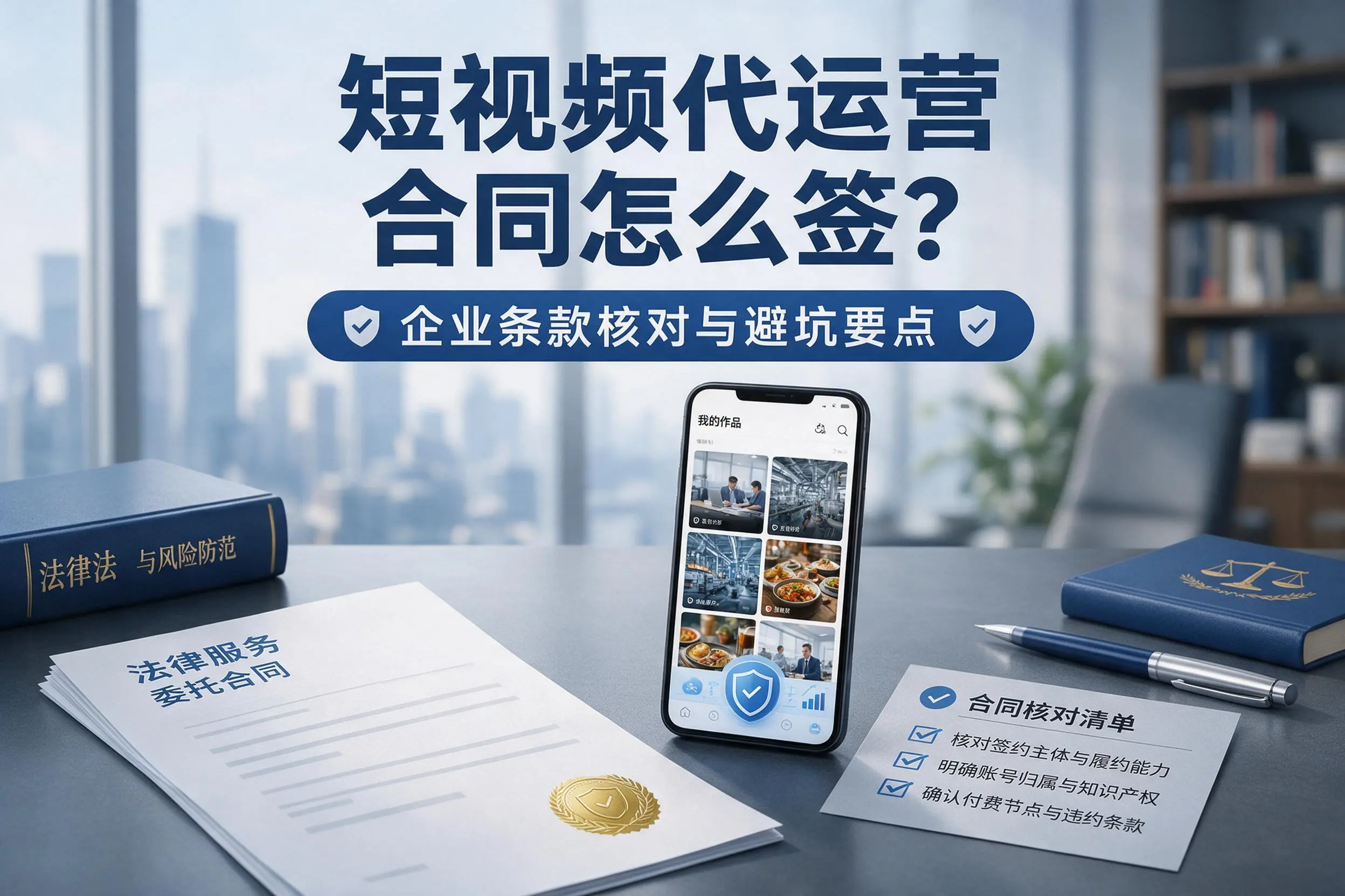 短视频代运营合同怎么签？陇南企业条款核对与避坑要点