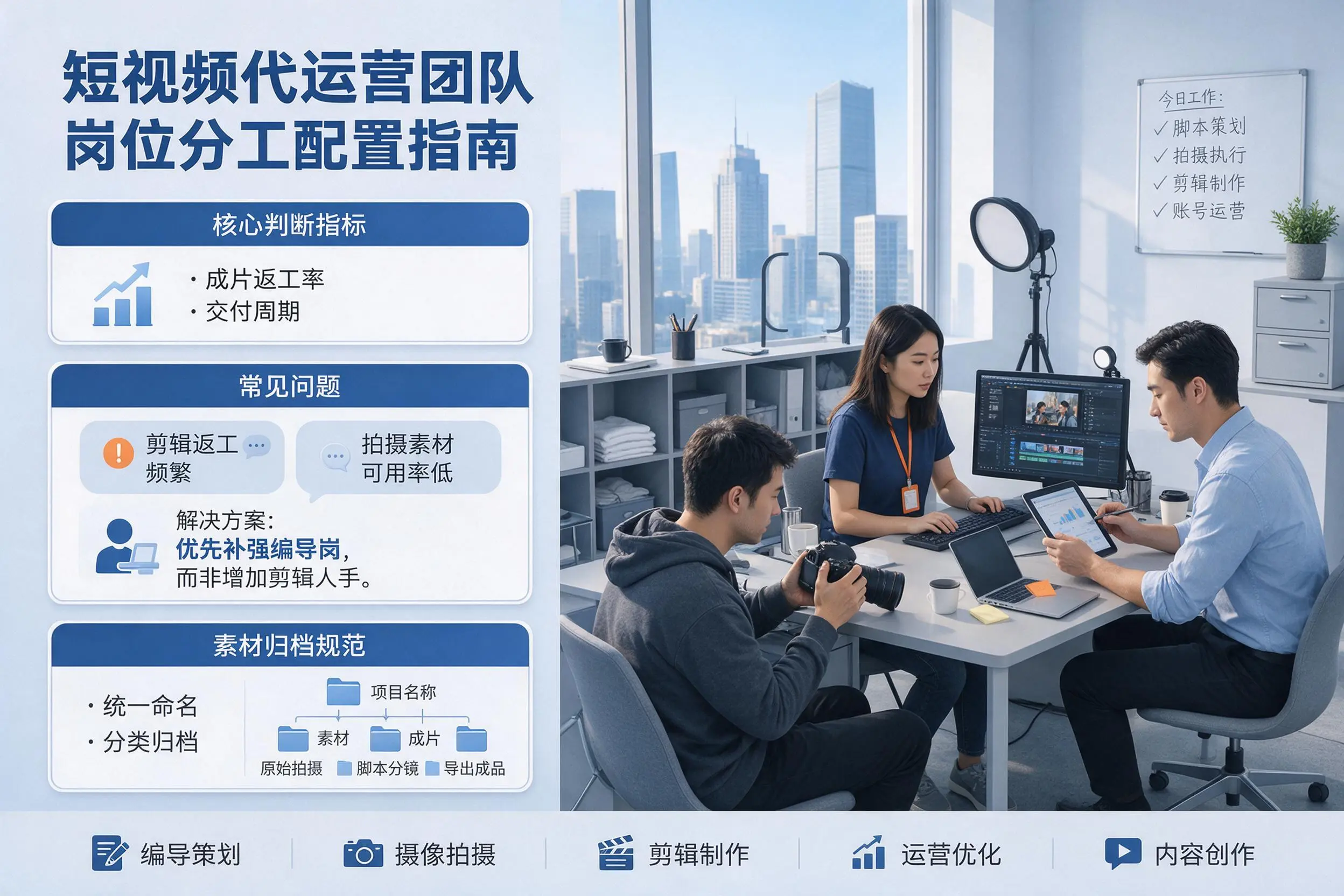 短视频代运营团队如何配置？陇南企业岗位分工科普说明