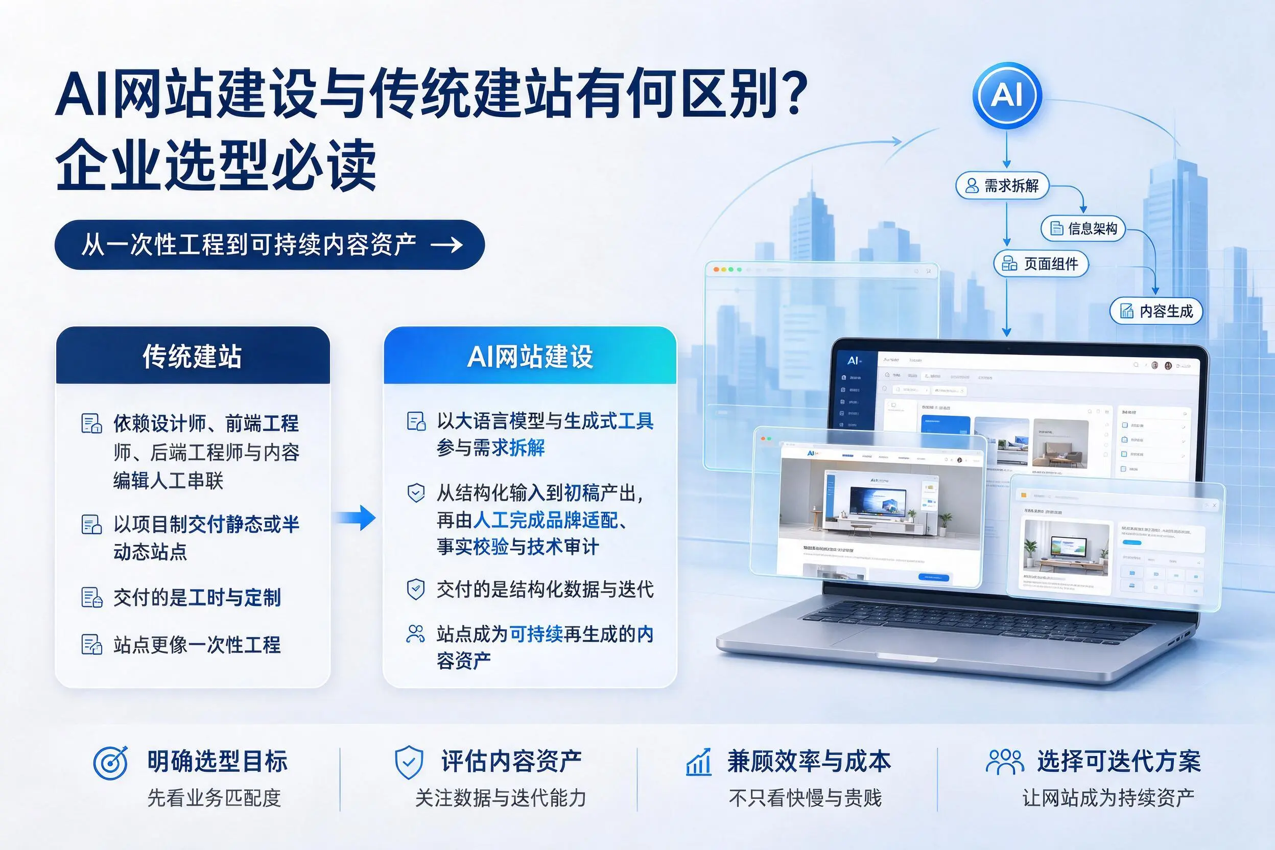 AI网站建设与传统建站有何区别?陇南企业选型必读