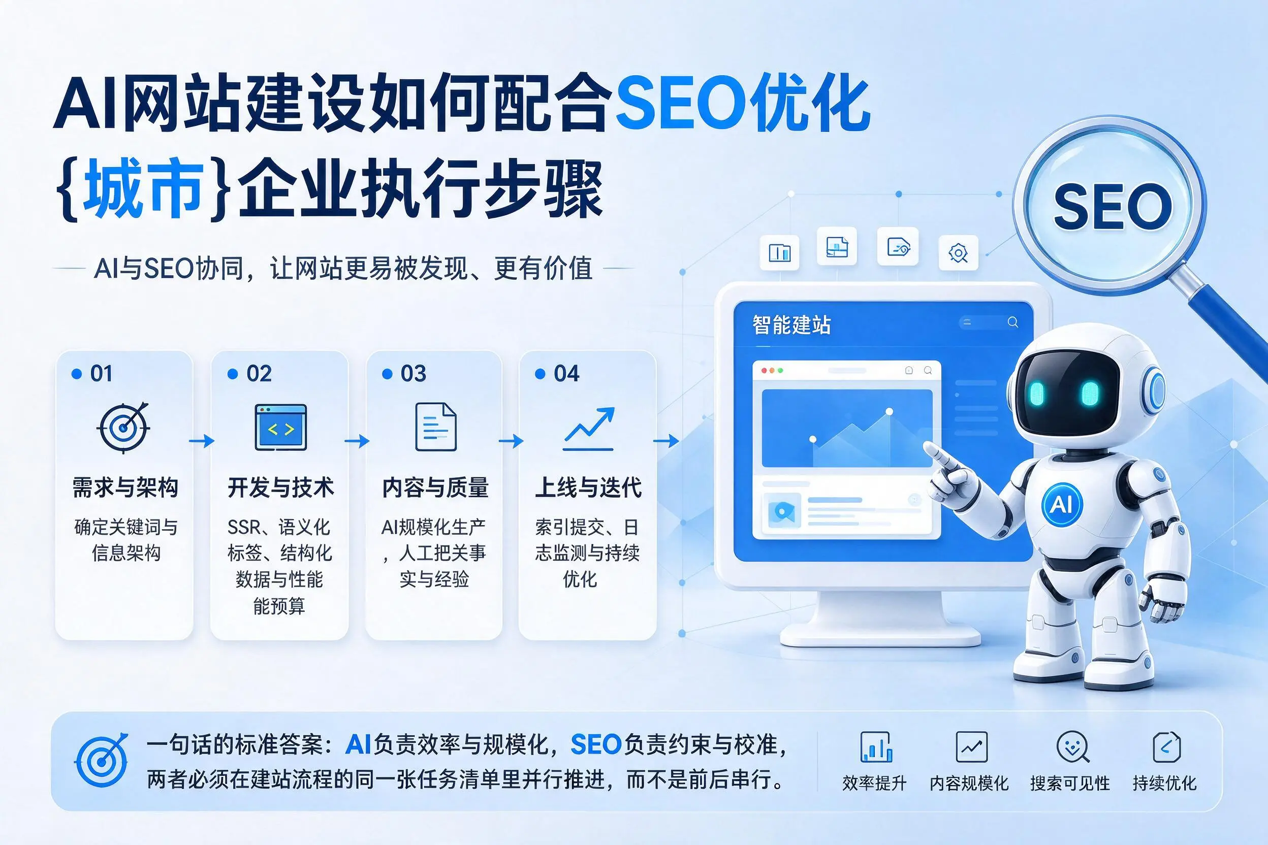 AI网站建设如何配合SEO优化,陇南企业执行步骤