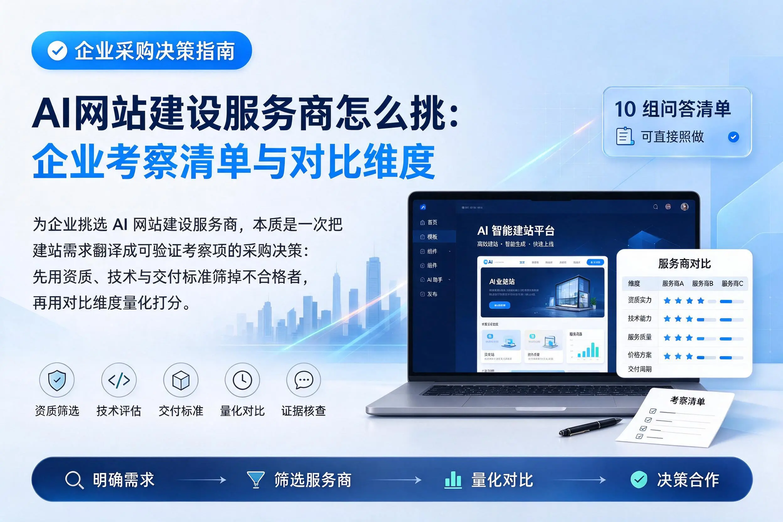 AI网站建设服务商怎么挑：陇南企业考察清单与对比维度