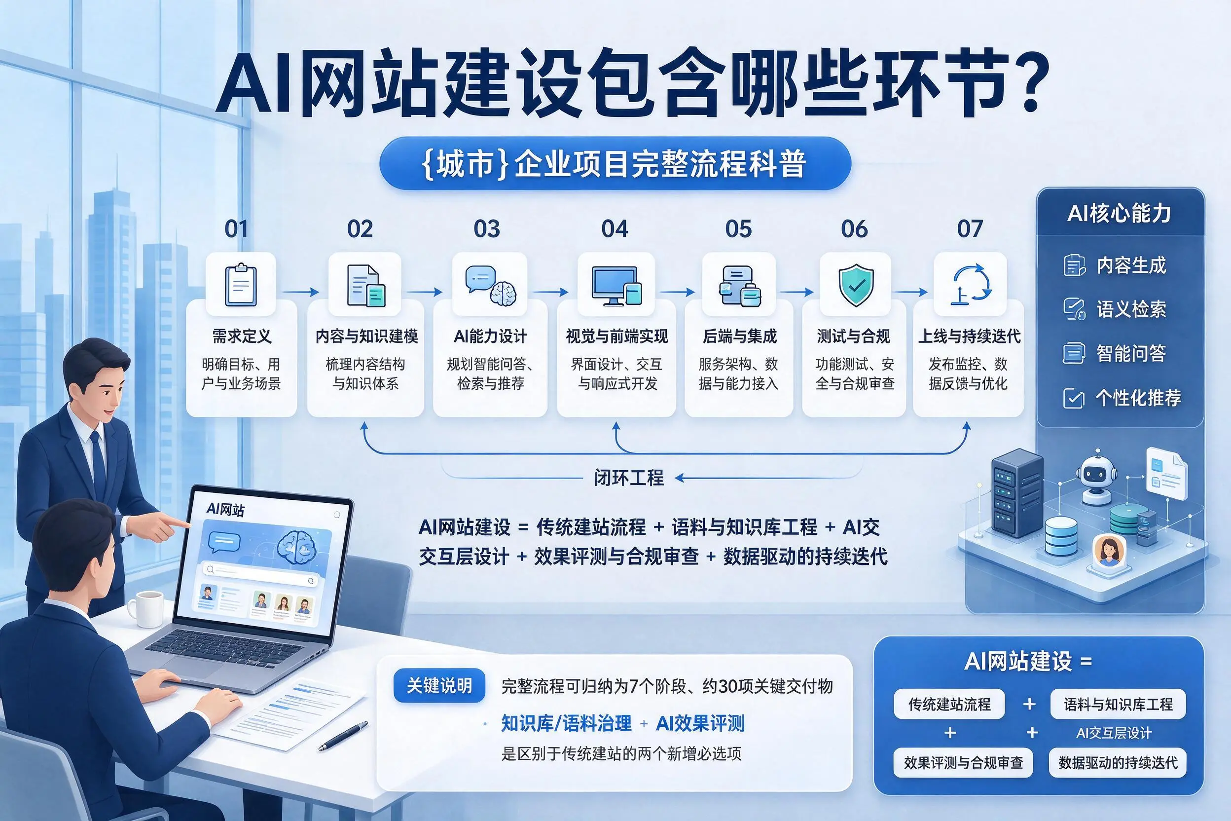 AI网站建设包含哪些环节？陇南企业项目完整流程科普