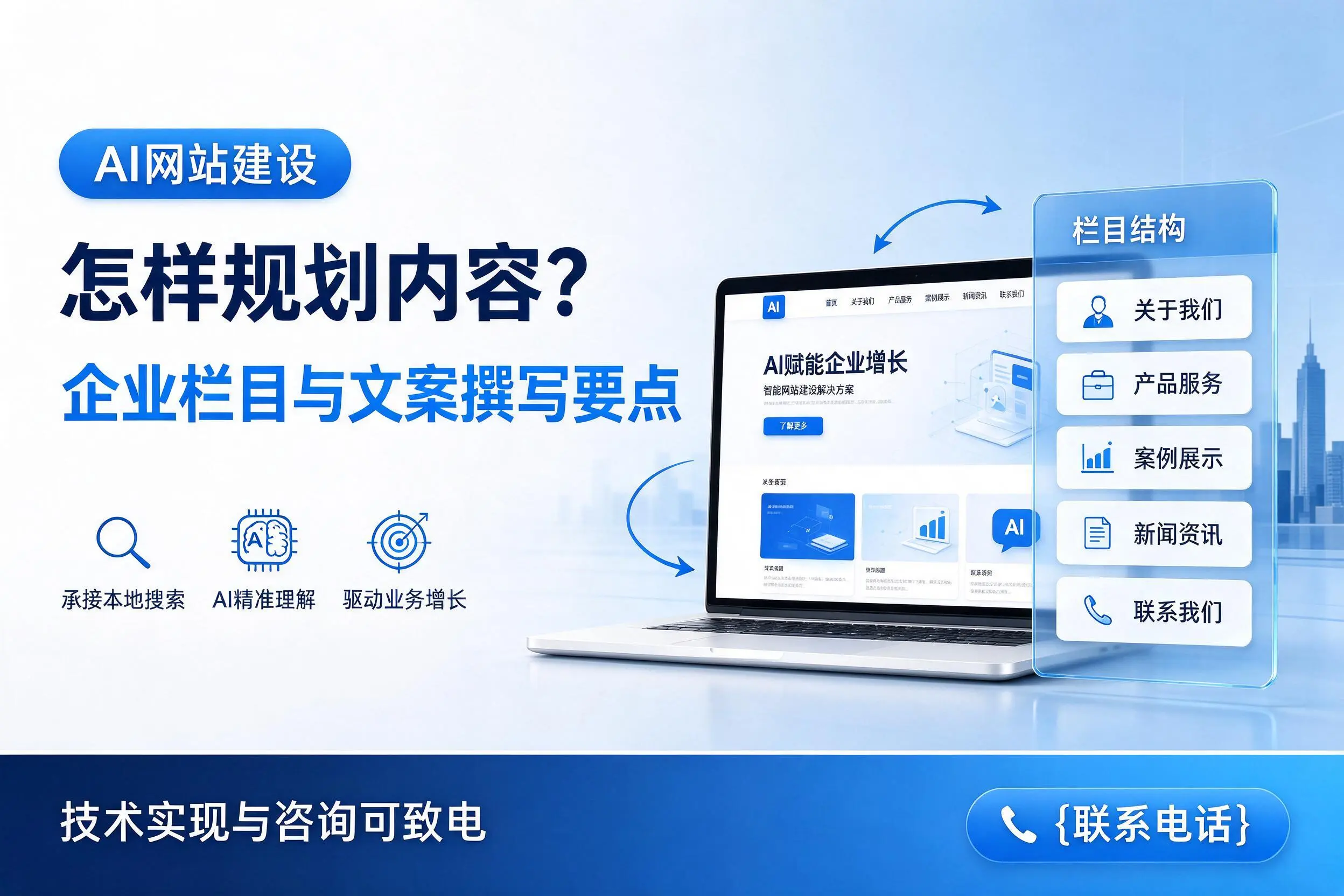 AI网站建设怎样规划内容?陇南企业栏目与文案撰写要点
