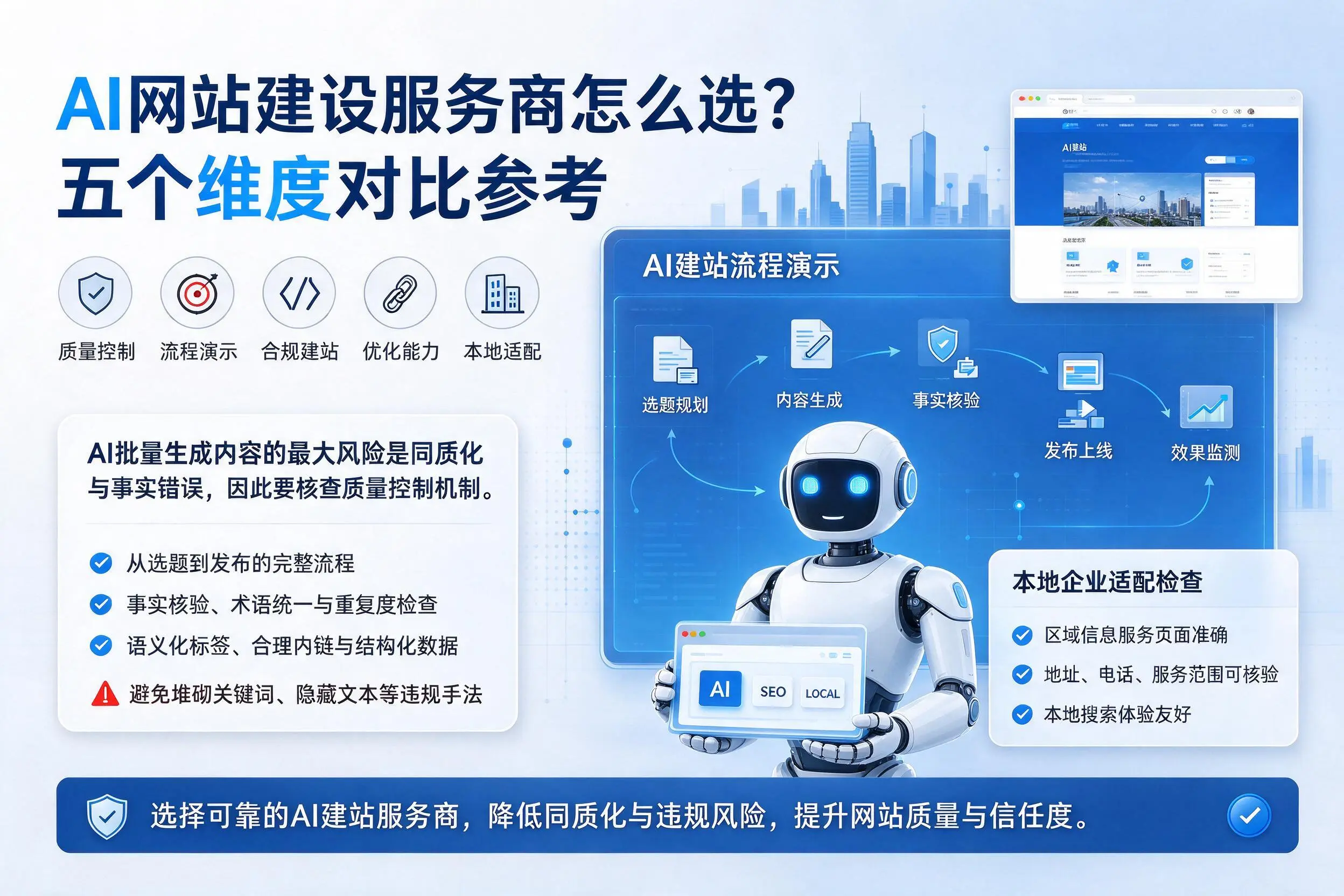 陇南AI网站建设服务商怎么选？五个维度对比参考