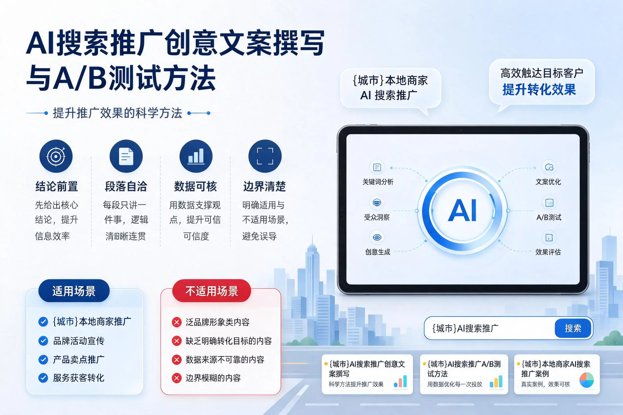 陇南AI搜索推广创意文案撰写与A/B测试方法